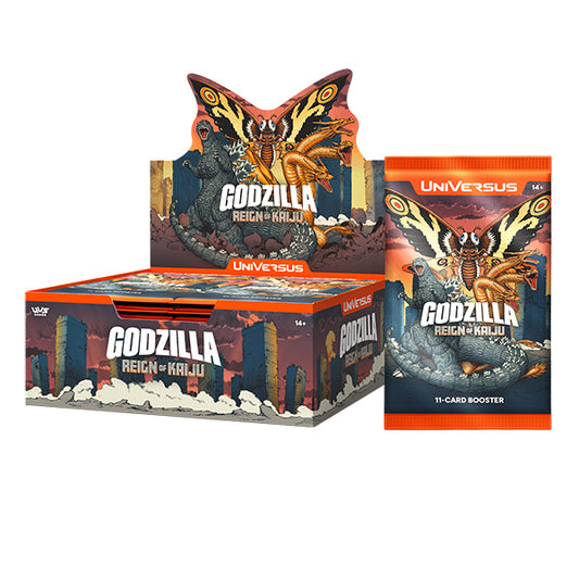 Get Authentic UniVersus CCG: Godzilla - Reign Of Kaiju Booster Display PREORDER in UK