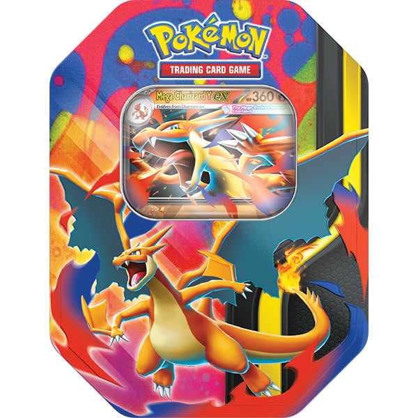 Buy Pokémon TCG: Mega Charizard Tin PREORDER Collector Boxes &amp; Tins From Kollect Korner at $26.99 2