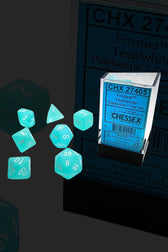 Chessex 7-Die Set Frosted: Teal/White