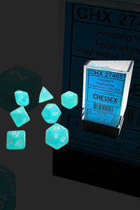 Chessex 7-Die Set Frosted: Teal/White