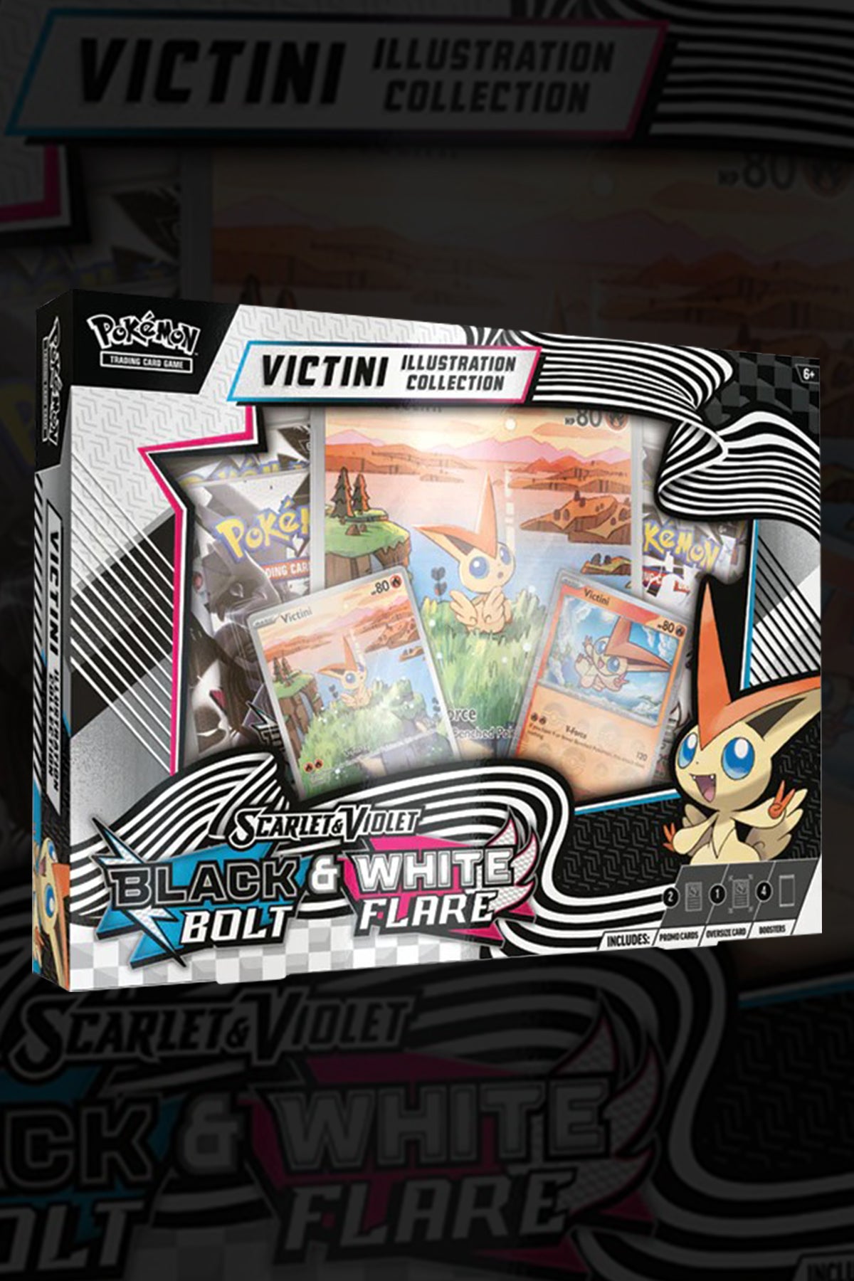Pokemon TCG: Scarlet & Violet 10.5 Black Bolt/White Flare- Illustration Collection (Unova Victini)
