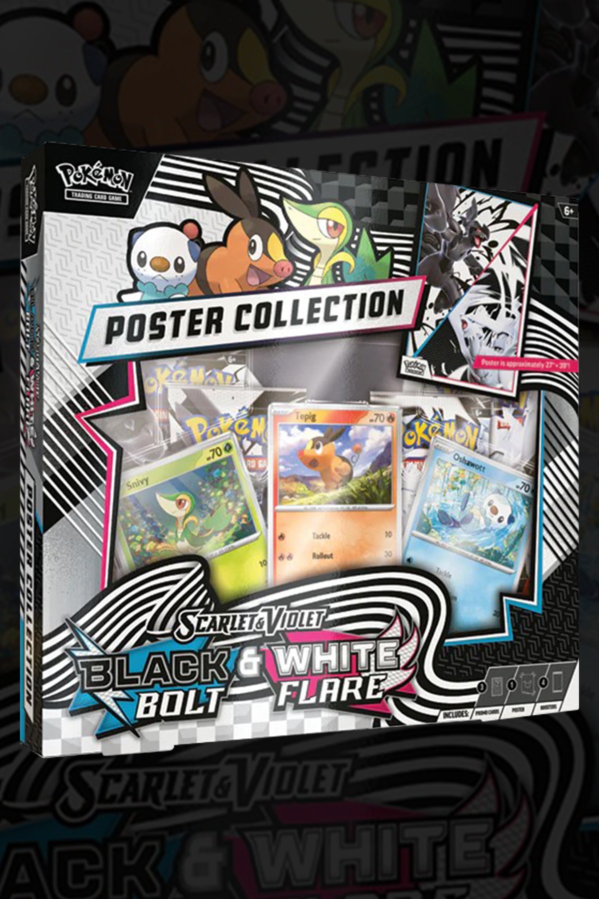 Buy Pokémon TCG: Scarlet &amp; Violet 10.5 Black Bolt/White Flare- Unova Poster Collection Collector Boxes &amp; Tins From Kollect Korner at $29.99 1