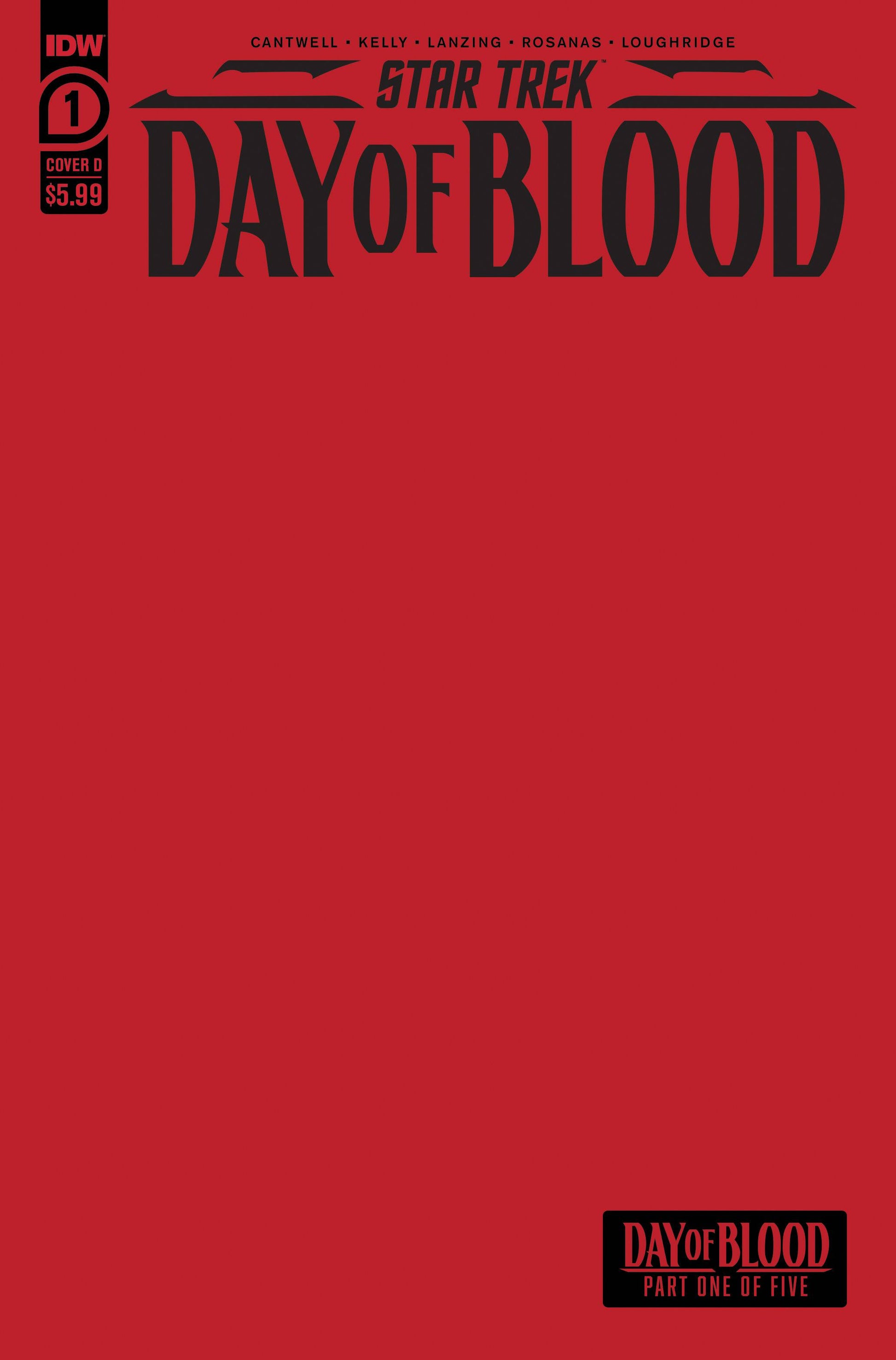 Buy STAR TREK DAY OF BLOOD #1 CVR D RED SKETCH Comic Books From Kollect Korner at $4.99 1