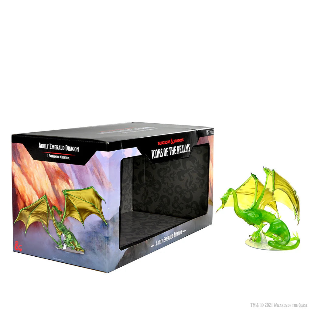 Buy D&amp;D Icons of the Realms: Adult Emerald Dragon Premium Figure Figures From Kollect Korner at $79.99 1