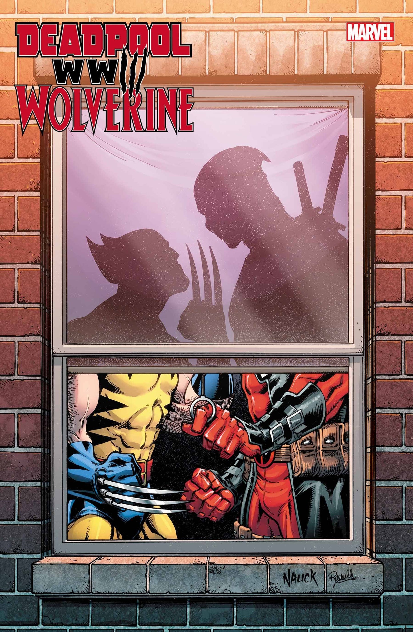 Get DEADPOOL WOLVERINE WWIII #1 TODD NAUCK WINDOWSHADES Now