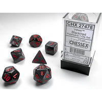 Chessex 7-Die Set Velvet: Black/Red